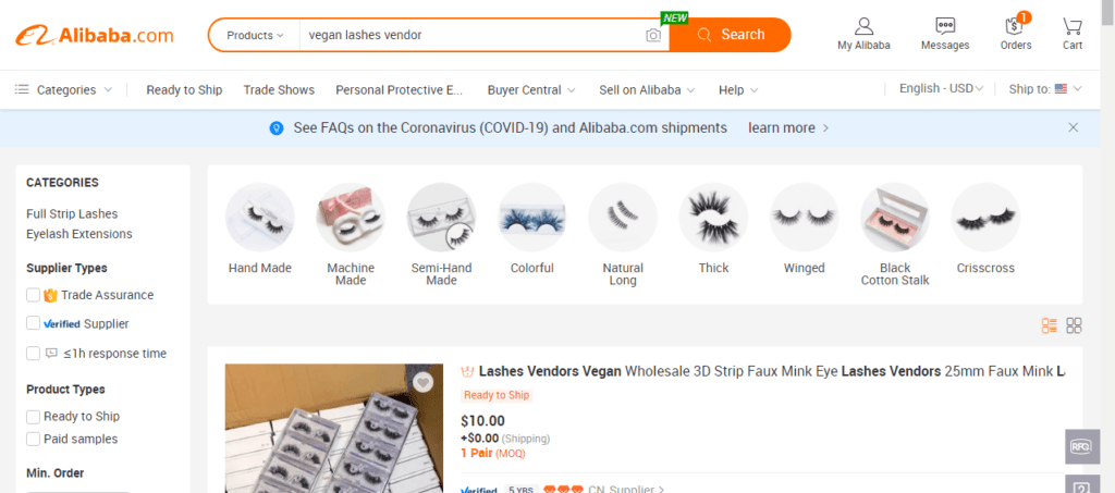 wholesale vegan false eyelashes