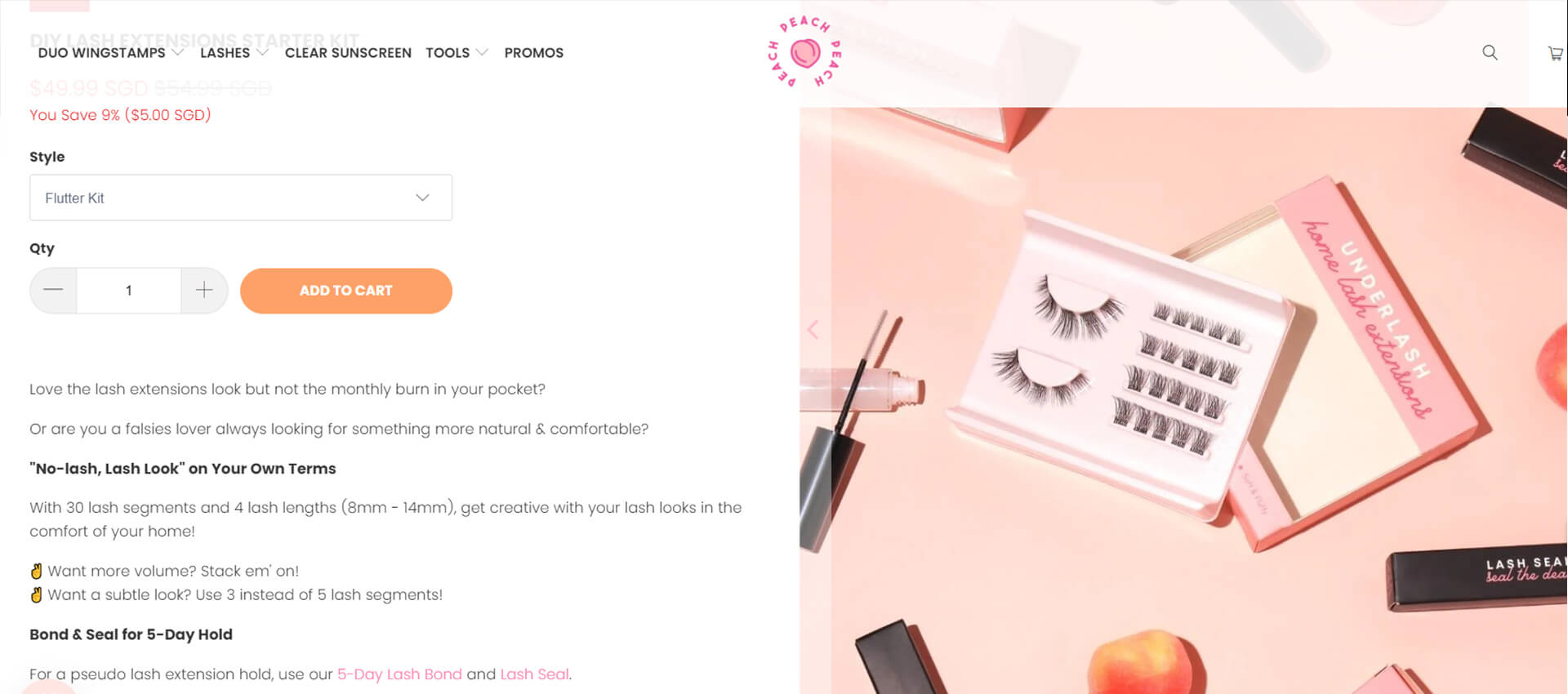 Peach Peach Peach DIY Lash Extension Kit
